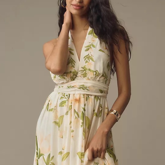 FARM Rio Floral Maxi Dress - Cream and Green - Picture 3 of 5